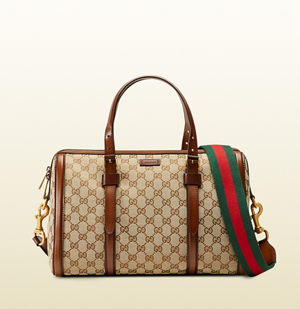 Authentic Gucci Lady Orignal GG Canvas Boston Bag 381044